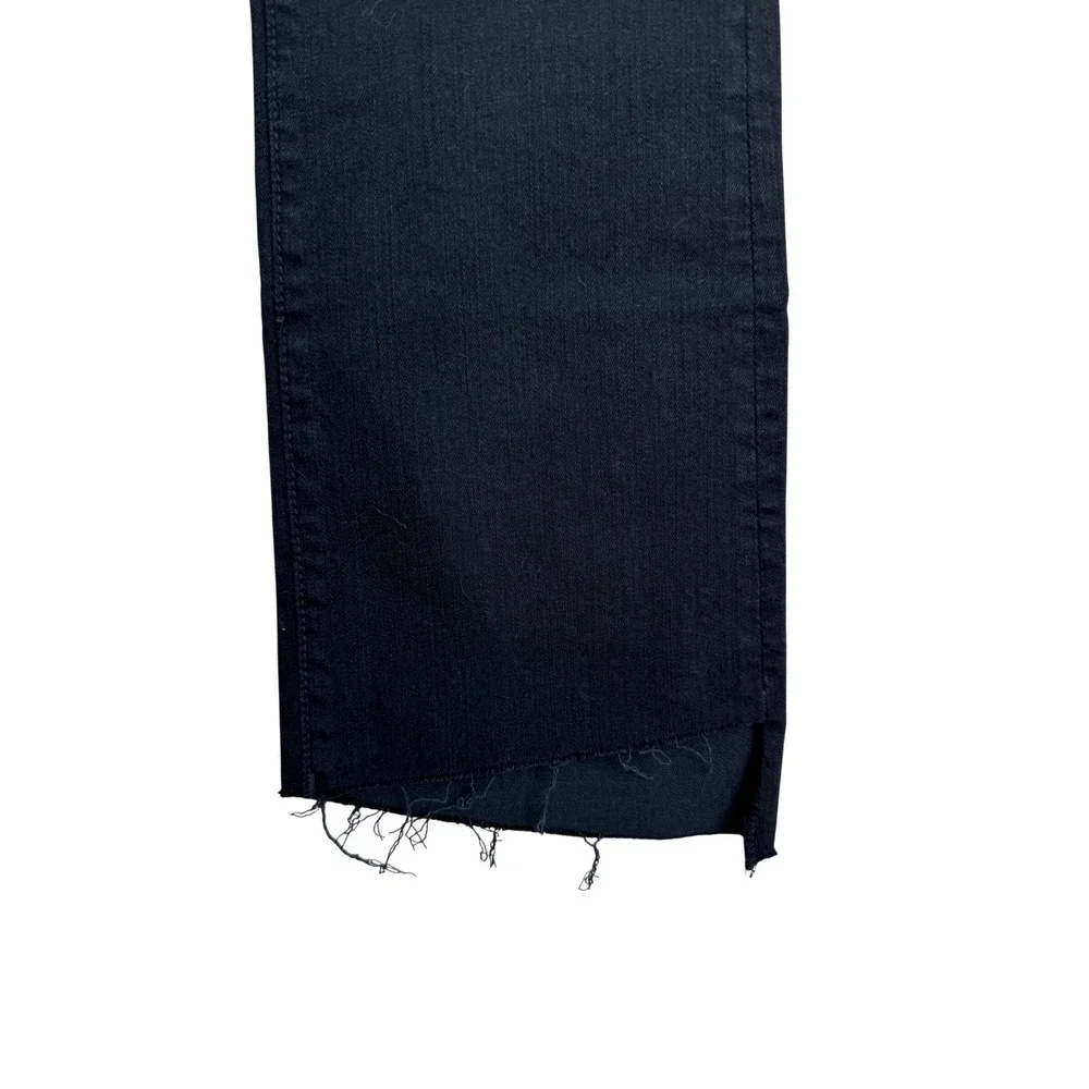 Mother The Insider Crop Step Fray Jeans Not Guilty Black High Rise Size 26